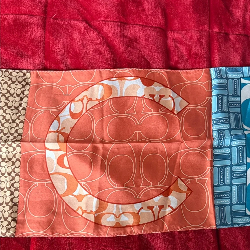 Coach Multicolor Patterned Silk Scarf - Picture 6 of 9